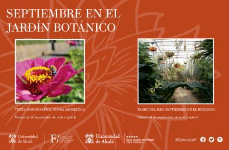 Actividades del Jardín Botánico para el mes de septiembre