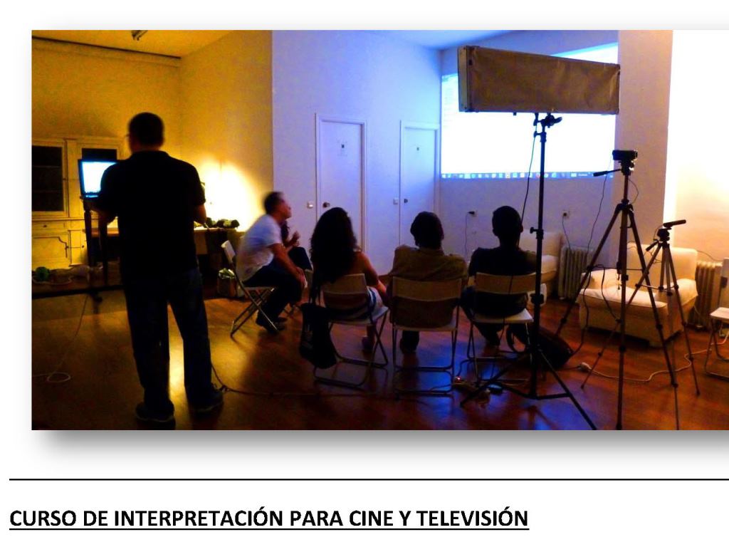 Curso de interpretación para cine y televisión.