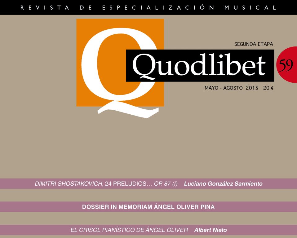 Publicación del número 59 de la Revista de Especialización Musical Quodlibet